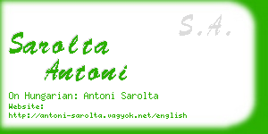 sarolta antoni business card